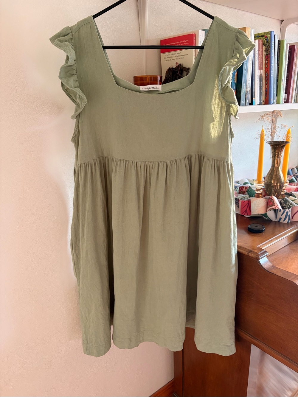 100% Cotton Ruffle Sleeve Women’s Dress